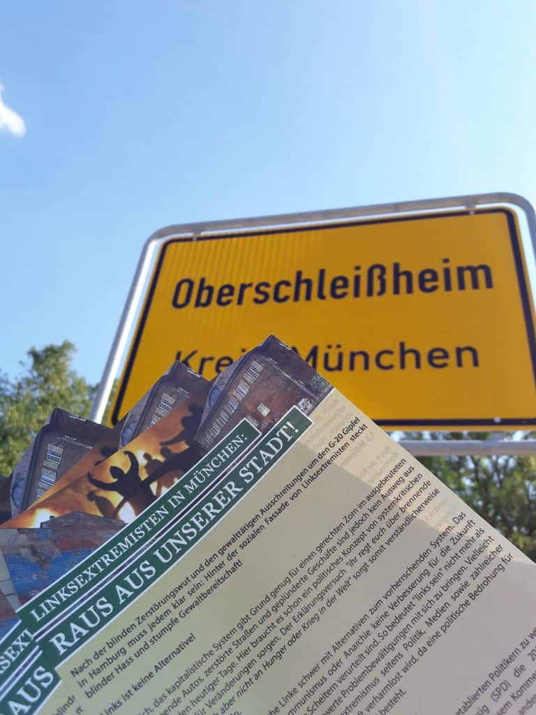 Aufklärungsaktion zum Thema Linksextremismus in Oberschleißheim