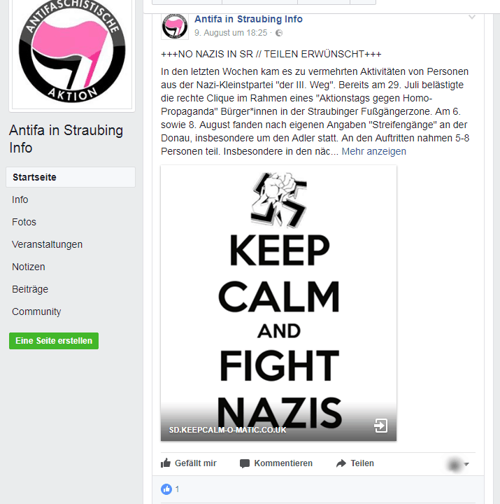 Der erste Facebook-Eintrag seit November letzten Jahres