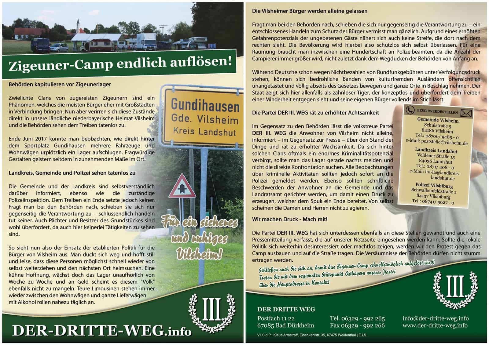 Das „volksverhetzende“ Flugblatt hier nochmals dokumentiert
