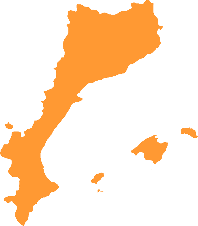 Landkarte von Katalonien (Nordosten von Spanien)
