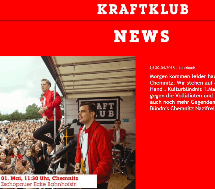 Screenshot von www.kraftklub.to