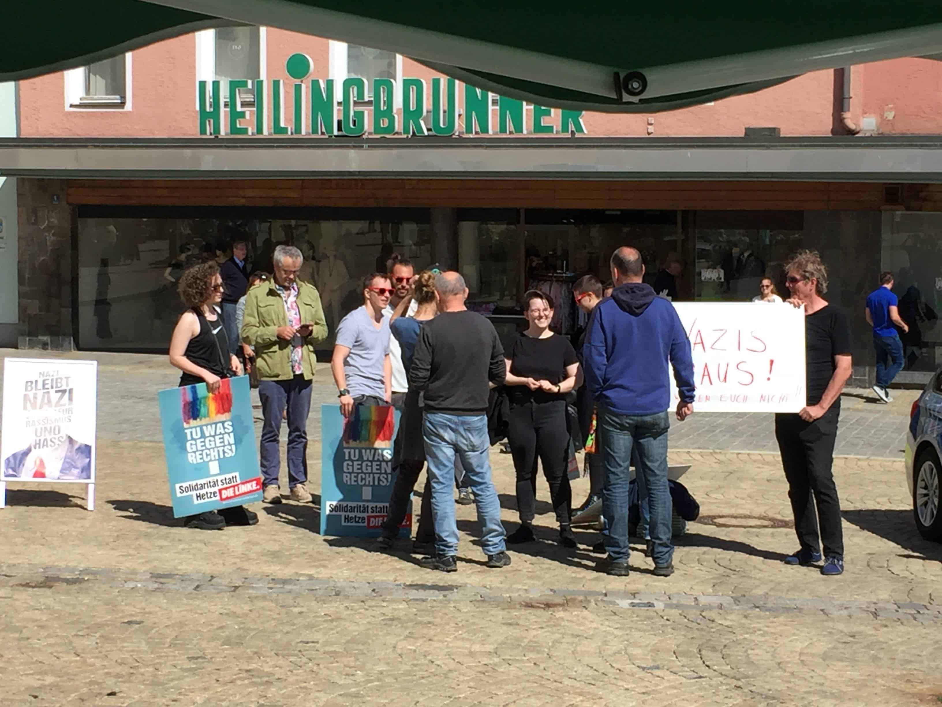 Gegenprotest in Cham - Aktionstag zur Europawahl