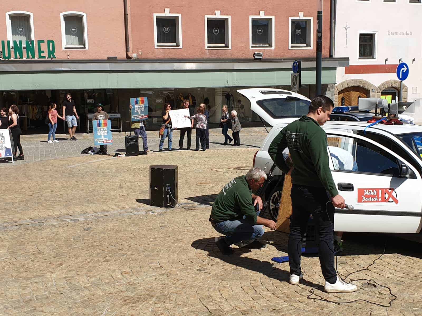 Spontankundgebung in Cham - Aktionstag zur Europawahl