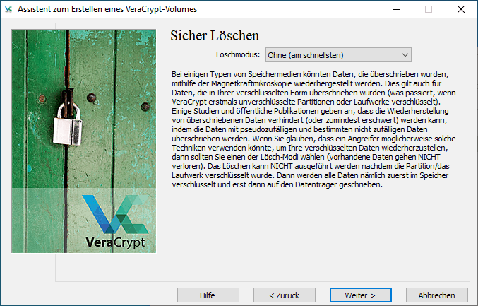 Anleitung VeraCrypt Vollverschlüsselung unter Windows 10