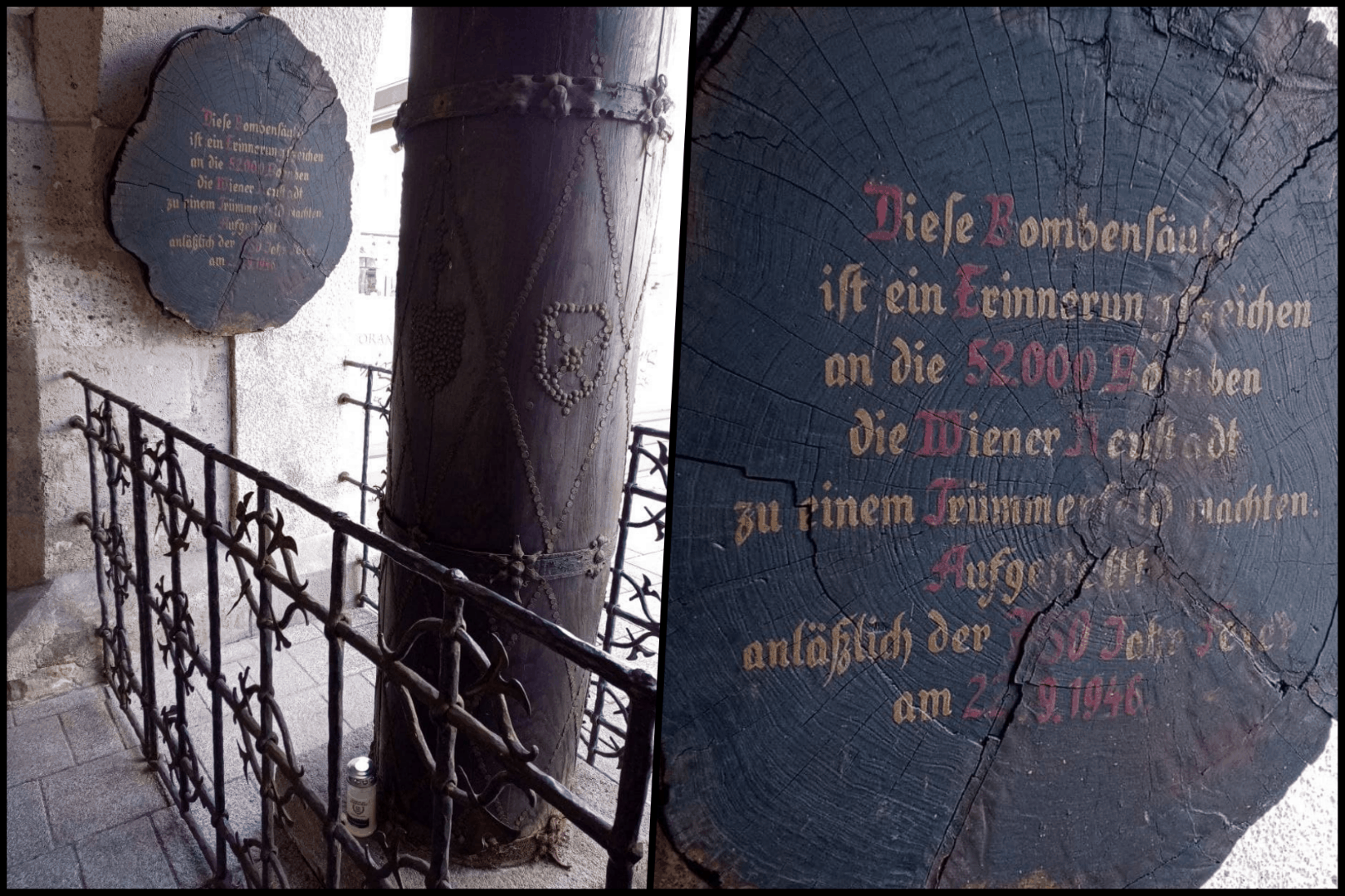 "Bombensäule" in Wiener Neustadt