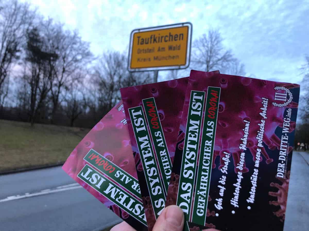 Corona Flugblattverteilung Taufkirchen