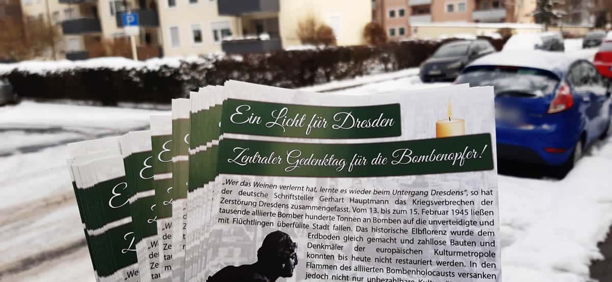 Flugblatt Bamberg - Bombardierung von Dresden