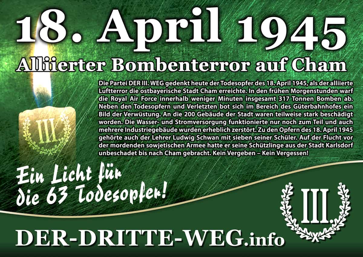 18. April - Alliierter Bombenterror auf Cham