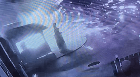 Screenshot der Videoaufnahme der Explosion in dem benachbarten Imbiss (Quelle Tommy Frenck)