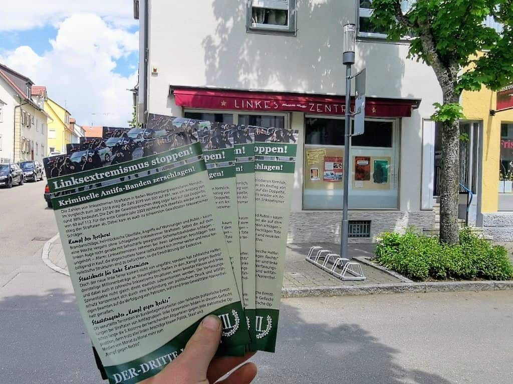 Aufklärung dort wo es Not tut, hier im Umfeld des "Linken Zentrum Mathilde Müller" in der Jahnstrasse 47 in Villingen-Schwenningen