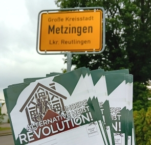 Unsere Alternative heißt Revolution! – Flugblattverteilung in Metzingen