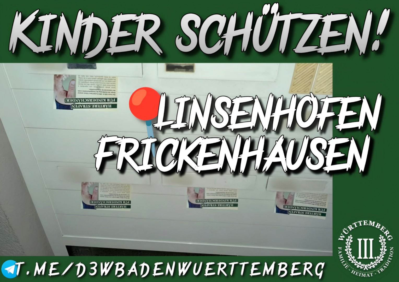 Härtere Strafen für Kinderschänder! – Flugblattverteilung in Frickenhausen